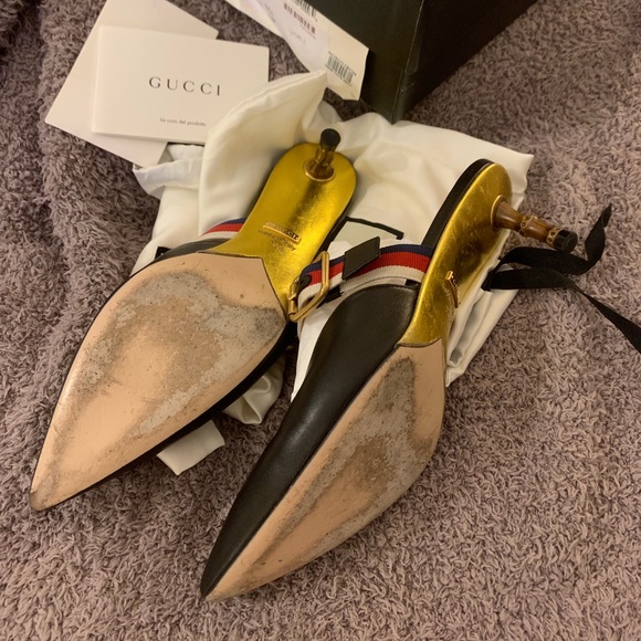 100% authentic $940 GUCCI leather mules Size 5.5 - Picture 14 of 14